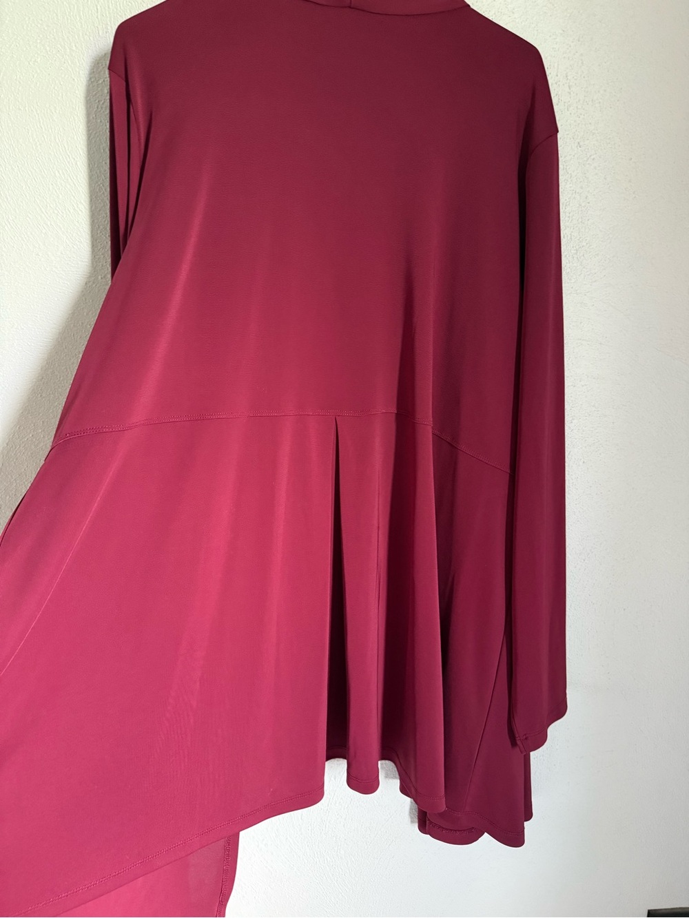 Susan Graver Deep Raspberry Open Cardigan - Picture 4 of 5